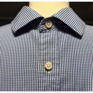 VTG J. Crew Sz XL 17-17.5 Thompson Premium Shirting‎ Gingham Long Sleeve Pocket